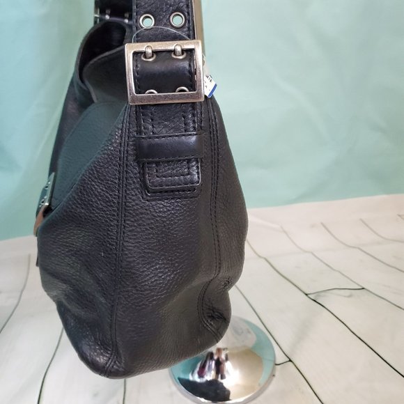 BANANA REPUBLIC Black Pebbled Leather Handbag - Picture 5 of 8